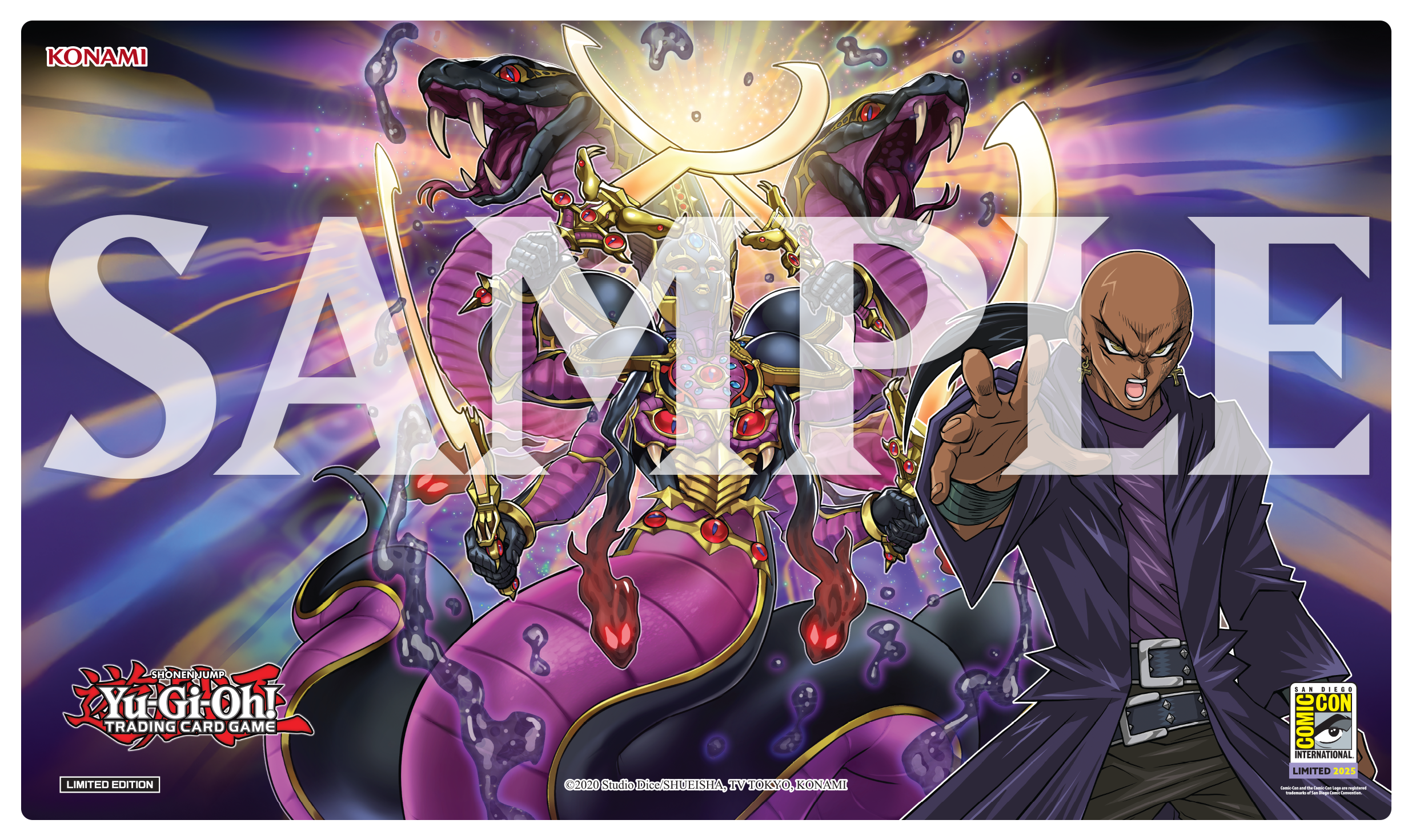 KONAMI 遊戯王 サンディエゴコミコン限定 プレイマット 2023年NYCC限定、クリムゾン・ドラゴンが描かれたプレイマット